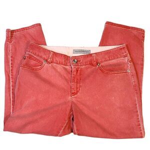 Chico's Sz 00 (XXS/2) Orange Bling Denim Capris